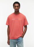 Rosu T-Shirt Cu Logo Repetat  Barbati