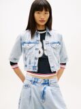 Denim Jacheta Cropped Din Denim  Femei