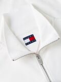 Alb Hanorac Fara Gluga Cu Croiala Boxy Si Fermoar Quarter-Zip  Femei