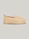 Beige Flatform Linen Espadrilles  Women