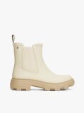 Beige Rubberised Flag Cleat Rain Boots  Women
