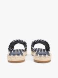 Blue Mules Espadrille Din Panza Cu Monograma TH Si Dungi  Femei