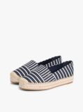 Blue Espadrile Cu Platforma Din Panza Cu Dungi Si Monograma TH  Femei