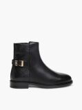 Negru Botine Din Piele Cu Monograma TH  Femei