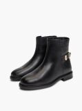 Negru Botine Din Piele Cu Monograma TH  Femei
