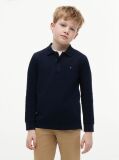 Blue Regular Fit Pique Long Sleeve Polo Shirt  Boys