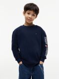 Blue T-Shirt Cu Maneca Lunga Si Logo  Baieti