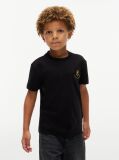 Negru Appliqué T-Shirt Cu Logo  Baieti