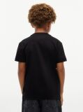 Negru Appliqué T-Shirt Cu Logo  Baieti