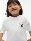 Alb T-Shirt Cu Maneca Lunga Logo Inima Si Croiala Slim  Fete