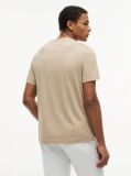 Bej Tricou Cu Guler Rotund Si Imprimeu Cu Logo  Barbati