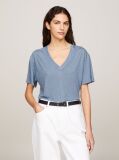 Blue V-Neck Relaxed T-Shirt  Women