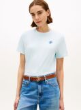 Blue Logo Embroidery Jersey Crew Neck T-Shirt  Women