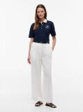 Blue Tricou Polo Cu Croiala Normala De Culoare Aurie Cu Nasturi  Femei