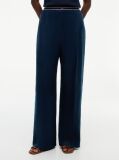 Blue Pantaloni Drepti Din In Pur  Femei
