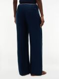 Blue Pantaloni Drepti Din In Pur  Femei
