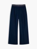 Blue Pantaloni Drepti Din In Pur  Femei