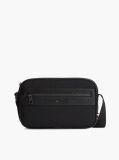 Negru Geanta Reporter Crossbody Cu Logo Din Metal  Barbati