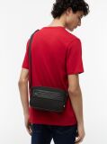 Negru Geanta Reporter Crossbody Cu Logo Din Metal  Barbati