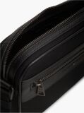 Negru Geanta Reporter Crossbody Cu Logo Din Metal  Barbati