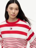 Multi Tommy Badge Hanorac Fara Gluga Cu Croiala Lejera Si Dungi  Femei