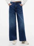 Denim Blugi Cu Talie Medie Picior Larg Si Croiala Loose  Femei