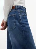 Denim Blugi Cu Talie Medie Picior Larg Si Croiala Loose  Femei