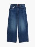 Denim Blugi Cu Talie Medie Picior Larg Si Croiala Loose  Femei