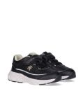 Black Logo Hook And Loop Sneakers  Girls