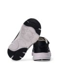 Black Logo Hook And Loop Sneakers  Girls