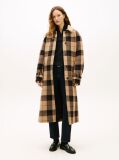 Multi Palton Oversized Din Amestec De Lana Cu Model In Carouri Si Curea  Femei