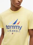 Galben T-Shirt Din Jersey Texturat  Barbati