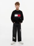 Denim Blugi Negri Cu Croiala Lejera Loose Si Model Printat  Baieti