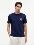 Blue T-Shirt Cu Steag Ondulat  Barbati