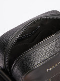 Black Mixed Texture Reporter Bag  Men
