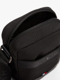 Negru Geanta Reporter Crossbody Cu Logo Metalic  Barbati