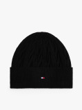 Negru Caciula Tricotata Din Amestec De Lana Cu Hilfiger Flag  Barbati