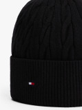 Negru Caciula Tricotata Din Amestec De Lana Cu Hilfiger Flag  Barbati