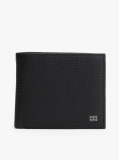 Negru Portofel Bifold Din Piele Cu Logo Hilfiger Flag  Barbati