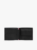 Negru Portofel Bifold Din Piele Cu Logo Hilfiger Flag  Barbati