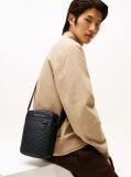 Negru Geanta Crossbody Moderna cu Steag Repetitiv  Barbati