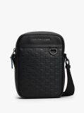Negru Geanta Crossbody Moderna cu Steag Repetitiv  Barbati