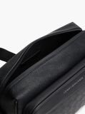 Negru Geanta Crossbody Messenger Modern Cu Steag  Barbati