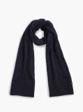 Blue Lambswool Blend Cable Knit Scarf  Men