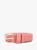 Pink Essential TH Monogram Plaque Leather Belt  Women