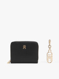 Negru Cutie Cadou Cu Portofel Zip-Around Si Charm  Femei