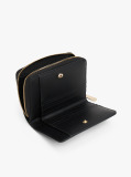 Negru Cutie Cadou Cu Portofel Zip-Around Si Charm  Femei