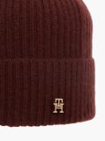 Red Pure Cashmere TH Monogram Plaque Beanie  Women