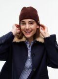 Red Pure Cashmere TH Monogram Plaque Beanie  Women