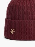 Red Pom Pom Beanie With Cashmere  Women